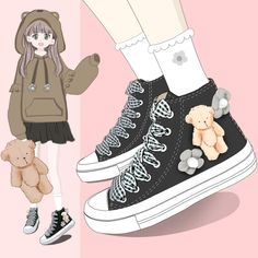 Amy and Michael Anime Dinosaurs Sneakers Fashion Black High Tops Canvas Shoes Casual Dino Plimsolls Cute Woman Vulcanize Shoes